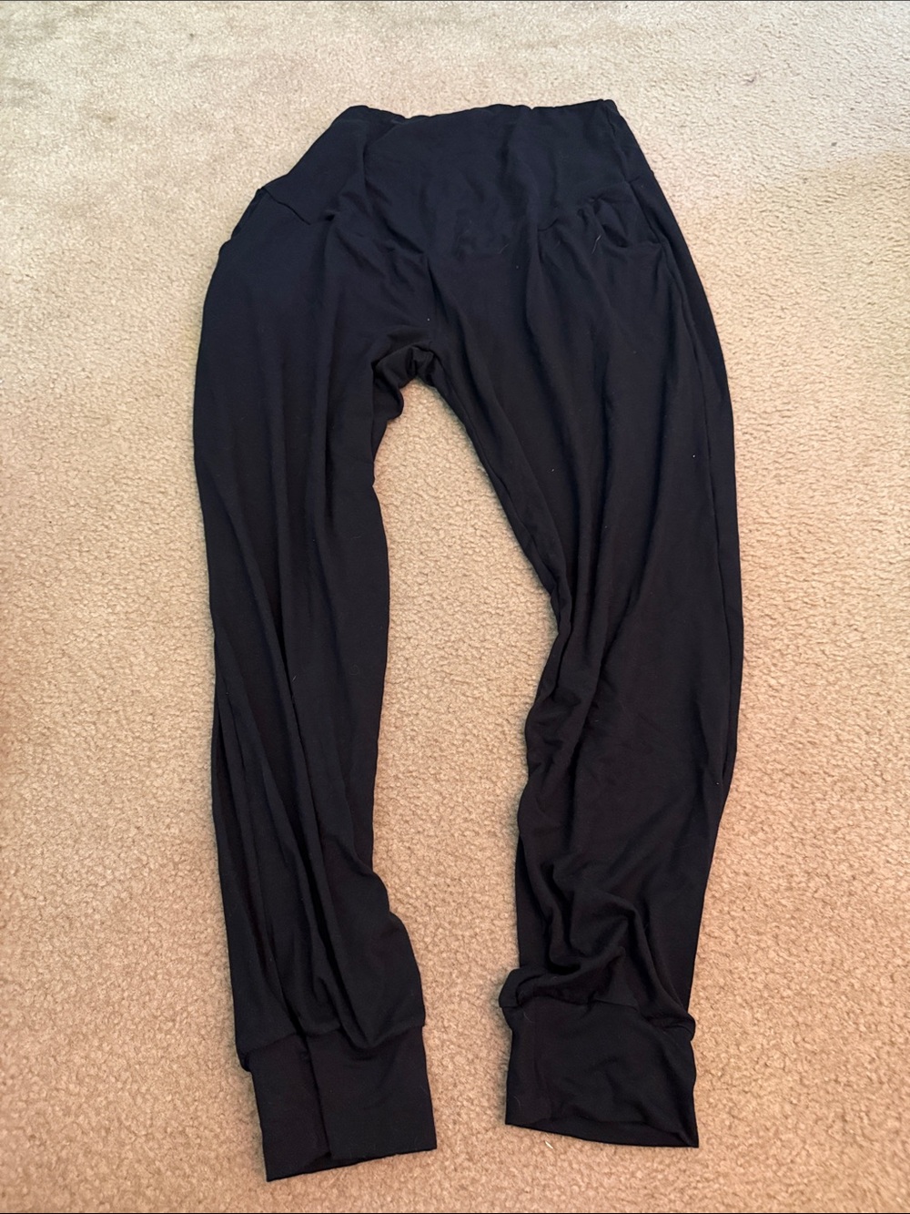 Black Relaxed Draped Jogger Pants